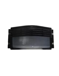 Rectangular half-visor ceiling light with black E27 satin glass